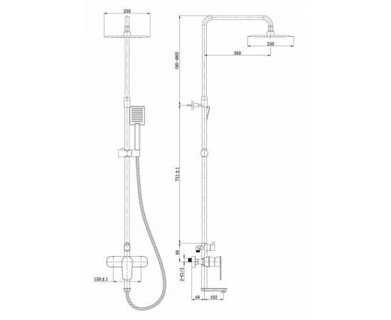 Душевая стойка для ванны Orans OLS-7536_, изображение 7