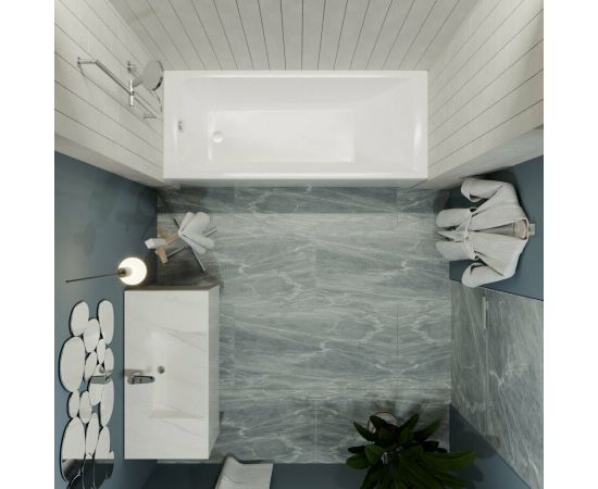 Акриловая ванна 1ACReal Тори 150 с ножками и слив-переливом_, изображение 4
