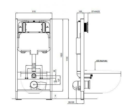 Инсталляция для подвесного унитаза Aquatek Standart 51 INS-0000001_, изображение 6