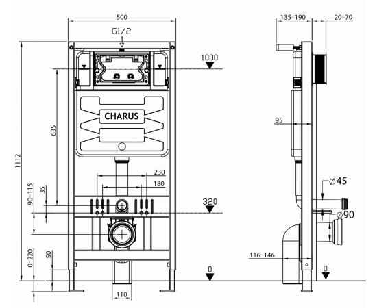 Инсталляция для подвесного унитаза Charus CC.300.80.01_, изображение 5