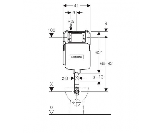 Смывной бачок скрытого монтажа Geberit Sigma 8 109.791.00.1 для унитазов_, изображение 2