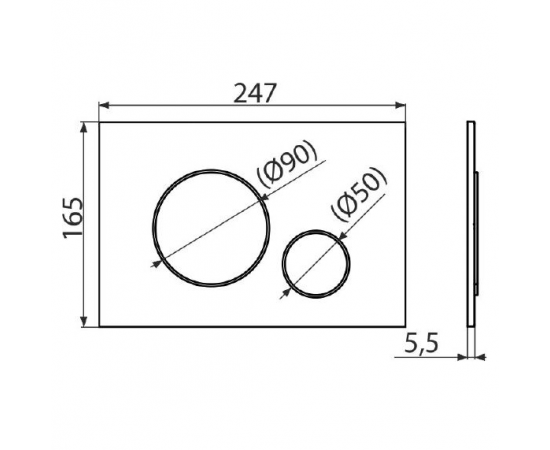 Кнопка смыва AlcaPlast THIN M678 черный матовый_, изображение 2