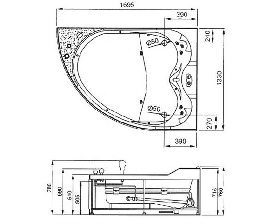 Акриловая ванна Gemy G9086 B R_, изображение 2