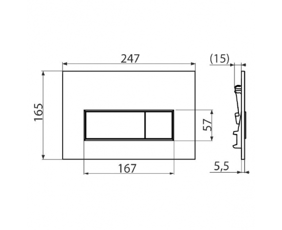 Кнопка смыва AlcaPlast THIN M571 xром глянцевый_, изображение 2