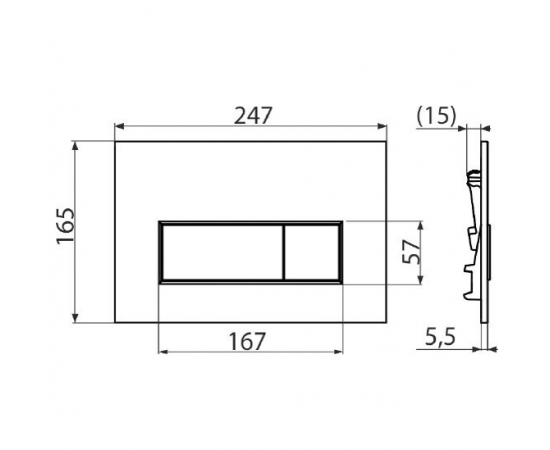 Кнопка смыва AlcaPlast THIN M578 черный матовый_, изображение 2