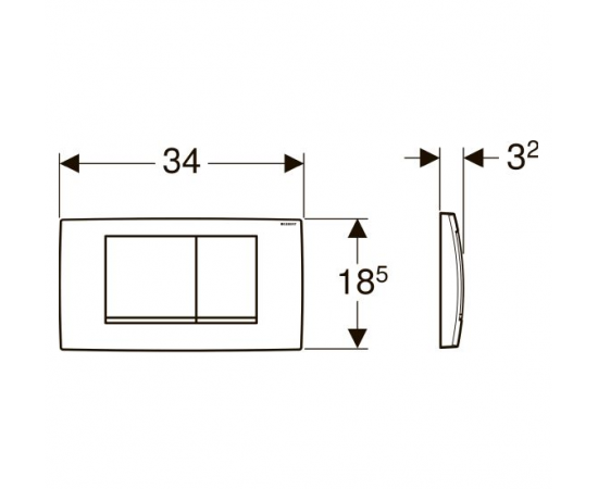 Кнопка смыва Geberit Twinline 30 115.899.KJ.1_, изображение 2