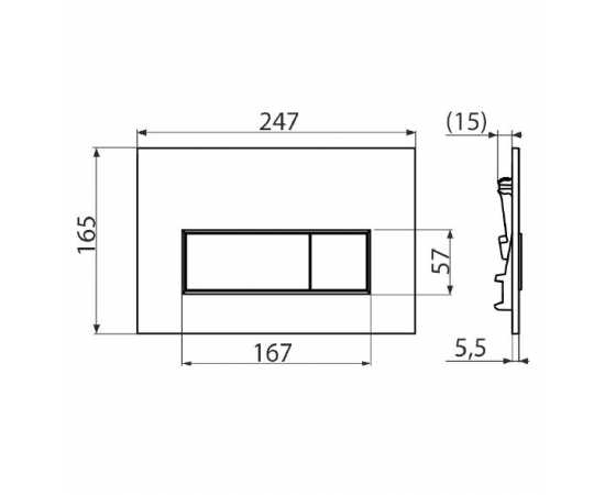 Кнопка смыва AlcaPlast THIN M570 белый_, изображение 2