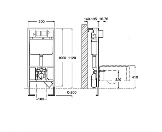 Система инсталляции для унитазов Roca DUPLO WC 890090020_, изображение 2