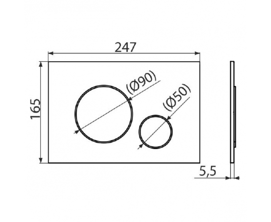 Кнопка смыва AlcaPlast THIN M671 хром глянцевый_, изображение 2