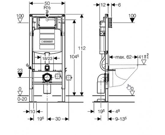 Система инсталляции для унитазов Geberit Duofix UP320 111.333.00.5_, изображение 2