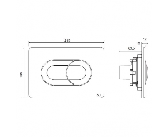 Кнопка смыва OLI Salina 640086 хром матовый_, изображение 2
