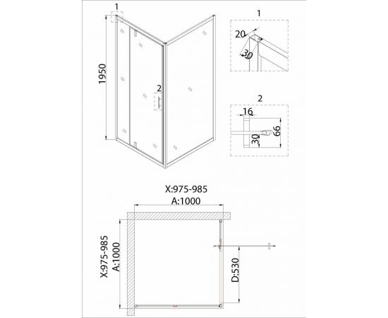 Дверь в нишу Niagara Nova NG-83-10AB 100х195_, изображение 5