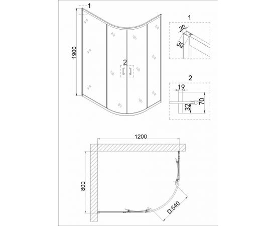 Душевой уголок Niagara Nova NG-6621-08 120х80х190_, изображение 3