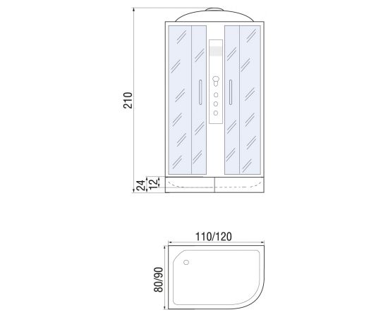 Душевая кабина River Dunay 110/80/24 R MT_, изображение 21