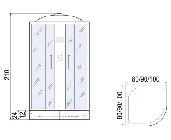 Угловая душевая кабина River Desna 100/24 MT_, изображение 19