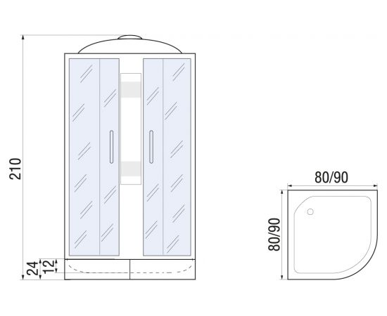 Угловая душевая кабина River Rein 80/24_, изображение 6