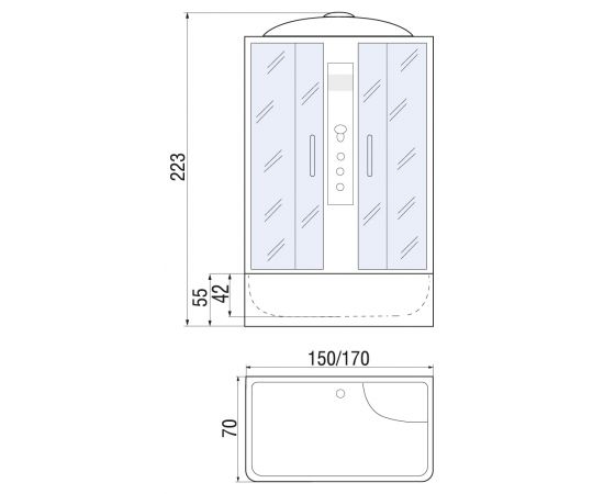 Душевая кабина River Sena 170x70 MT белая_, изображение 19