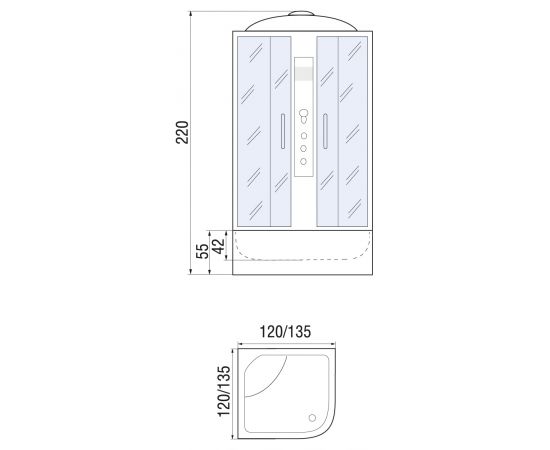 Душевая кабина River Temza 135/135/55 МТ_, изображение 21