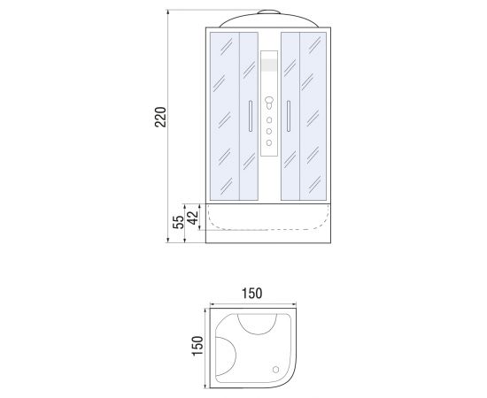 Душевая кабина River Temza 150/150/55 ТН_, изображение 21