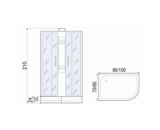 Душевая кабина River NARA 90/70/24 МТ R_, изображение 2