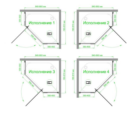 Душевой уголок Royal Bath RB 8580TR-C-BL 80х85х185 матовое_, изображение 4