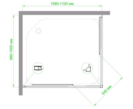 Душевой уголок Royal Bath RB HPD-T-BL 110х100х185 прозрачное_, изображение 4