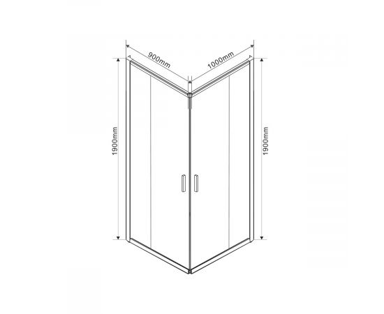 Душевой уголок Vincea Garda VSS-1G9010CLGM 1000х900_, изображение 6