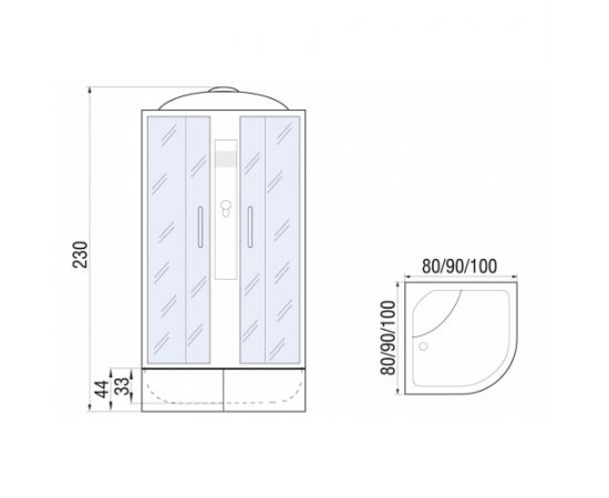 Душевая кабина River Desna XL 80/43 MT_, изображение 2