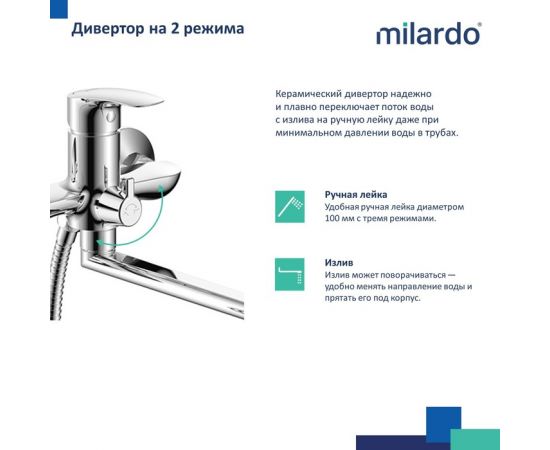 Смеситель для ванны и душа Milardo RORSB00M10_, изображение 3