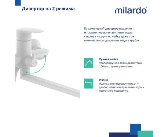 Смеситель для ванны и душа Milardo RORWT00M10_, изображение 3