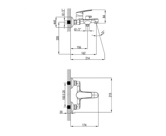 Смеситель для ванны Milardo Horizont HORSB02M02_, изображение 3