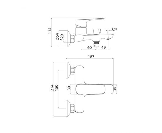 Смеситель для ванны Iddis Sign SIGSB02i02WA_, изображение 3