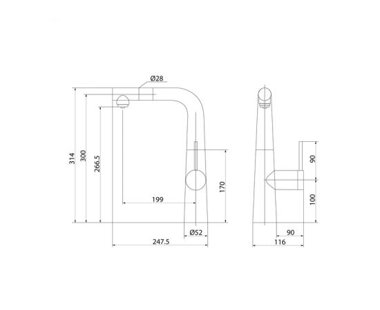 Смеситель для кухни Iddis Pure PURSBPFi05 с фильтром и выдвижным изливом хром_, изображение 6