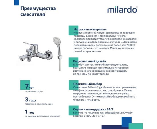 Смеситель для ванны Milardo Enjoy ENJSB00M02 глянцевый хром_, изображение 5