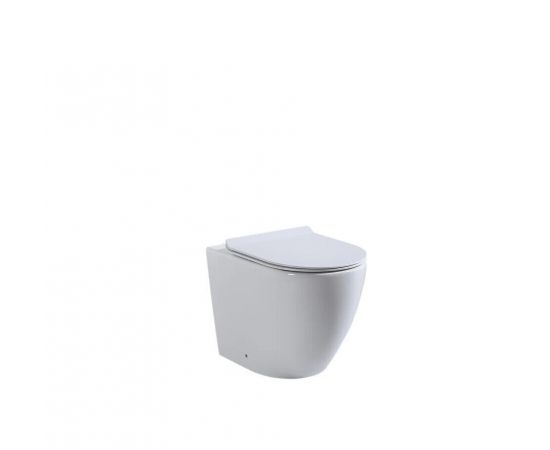 Унитаз beWash ALDO приставной безободковый напольный с сиденьем микролифт белый глянец_