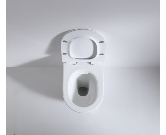 Унитаз beWash ALDO приставной безободковый напольный с сиденьем микролифт белый глянец_, изображение 8