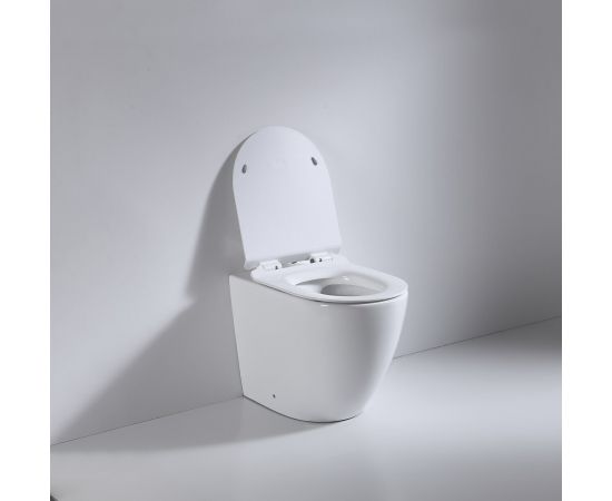 Унитаз beWash ALDO приставной безободковый напольный с сиденьем микролифт белый глянец_, изображение 12