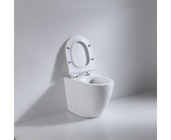 Унитаз beWash ALDO приставной безободковый напольный с сиденьем микролифт белый глянец_, изображение 11