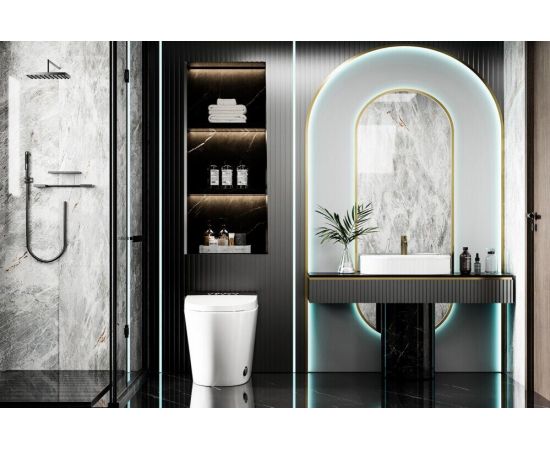 Электронный унитаз-биде ABBER Bequem AC1116S белый_, изображение 4