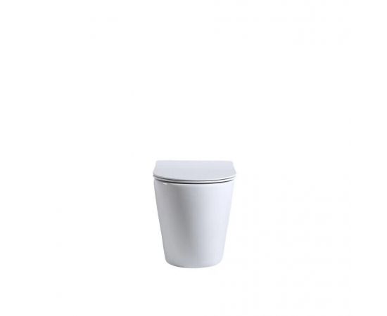 Унитаз beWash ALDO приставной безободковый напольный с сиденьем микролифт белый глянец_, изображение 2