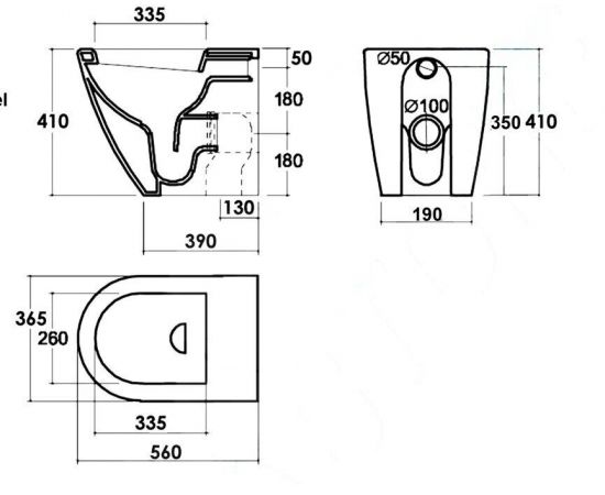 Унитаз beWash ALDO приставной безободковый напольный с сиденьем микролифт белый глянец_, изображение 5