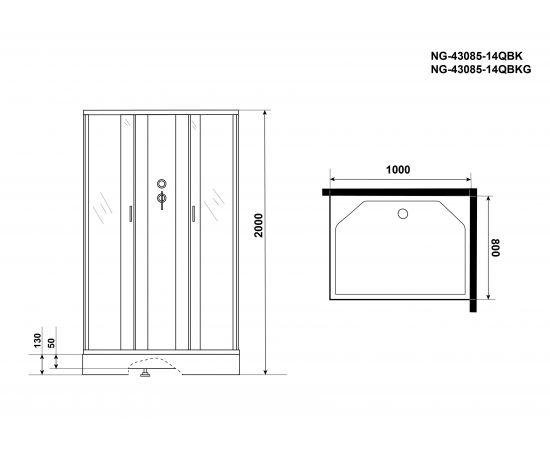 Душевая кабина Niagara Classic NG-43085-14QBK 1000х800х2000_, изображение 4