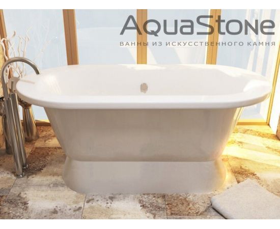 Мраморная ванна AquaStone Венеция на подиуме_, изображение 3