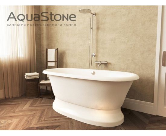 Мраморная ванна AquaStone Оливия на подиуме_, изображение 4