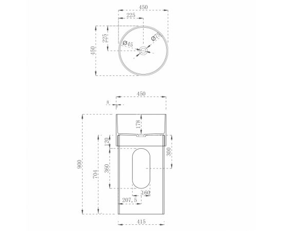 Раковина отдельностоящая прозрачная ABBER Kristall AT2701Emerald-H зеленая_, изображение 4