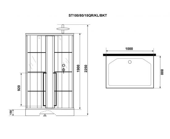 Душевая кабина Niagara Standart ST100/80/15QR/KL/BKT 1000х800х2150_, изображение 10