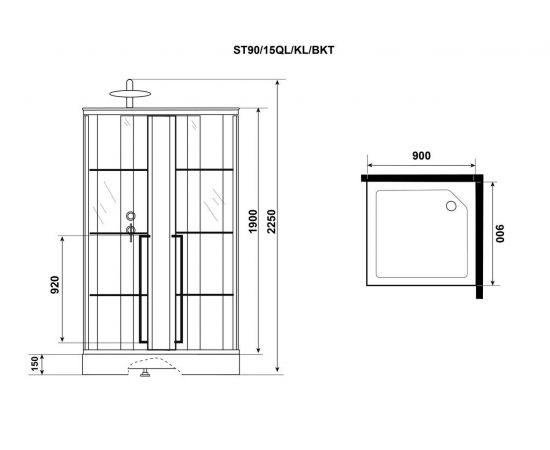 Душевая кабина Niagara Standart ST90/15QL/KL/BKT 900х900х2150_, изображение 10