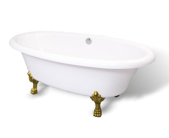 Мраморная ванна AquaStone Оливия, ножки золото Premium_, изображение 3