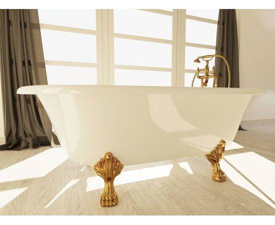 Мраморная ванна AquaStone Оливия, ножки золото Premium_, изображение 5