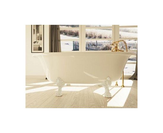 Мраморная ванна AquaStone Оливия, ножки белые_, изображение 4